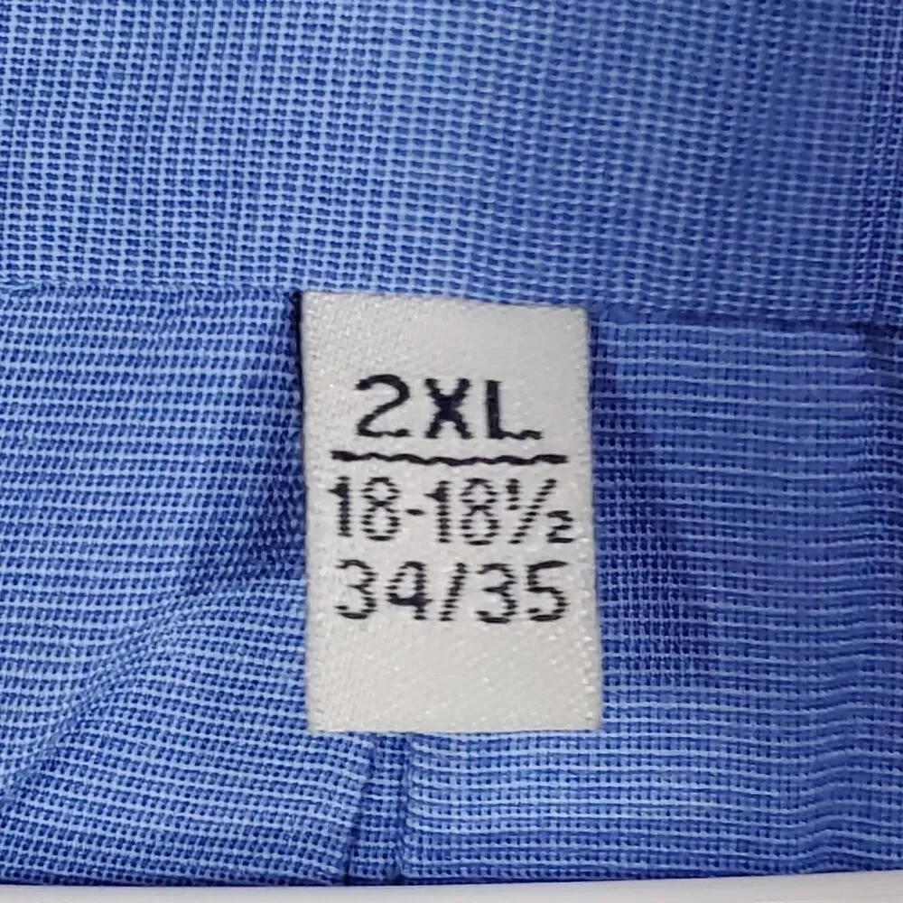 Duck Head Mens Button Down Dress Shirt Size 2XL Blue Embroidered Logo